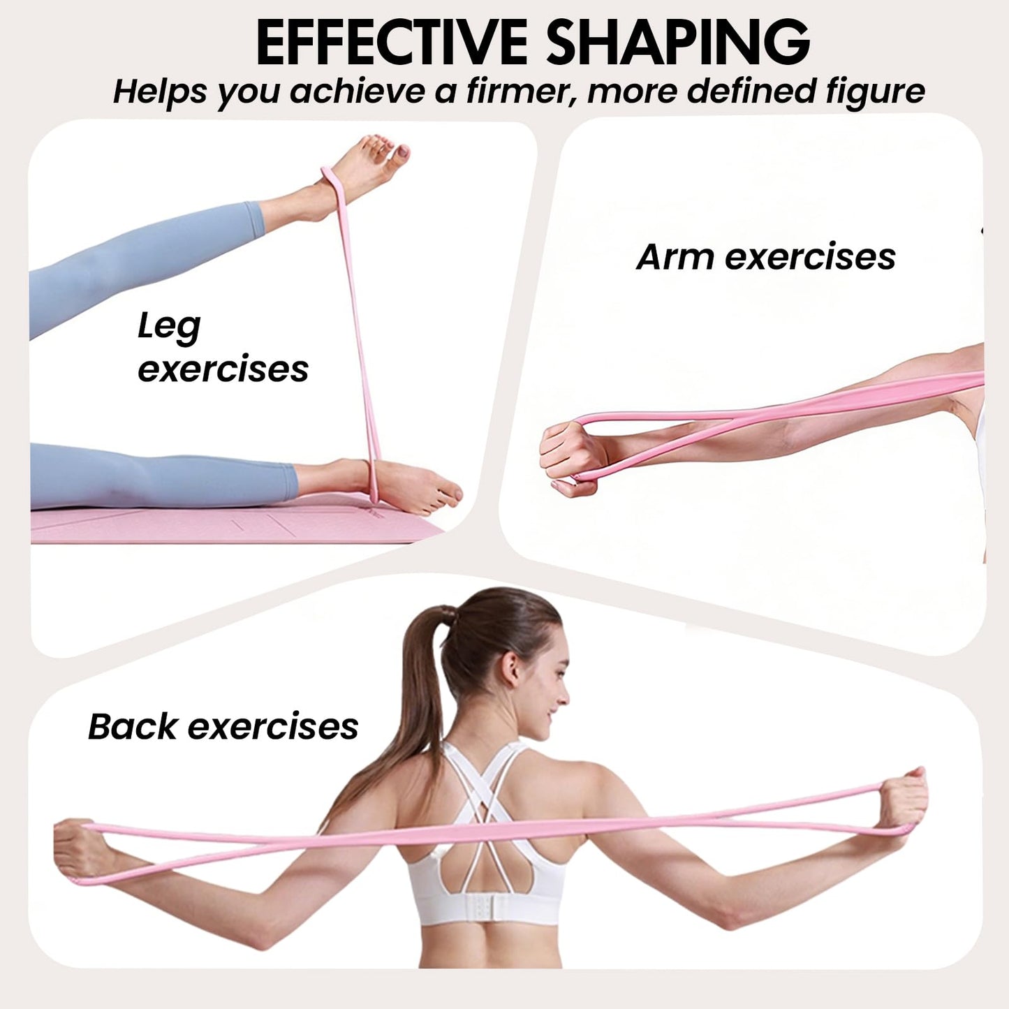 Figure 8 Resistance Band, Figure 8 Resistance Bands for Women Men, 15 lbs Resistance Band Figure for Working Out, Non-Slip Handles, Home Gym, Yoga & Physical Therapy