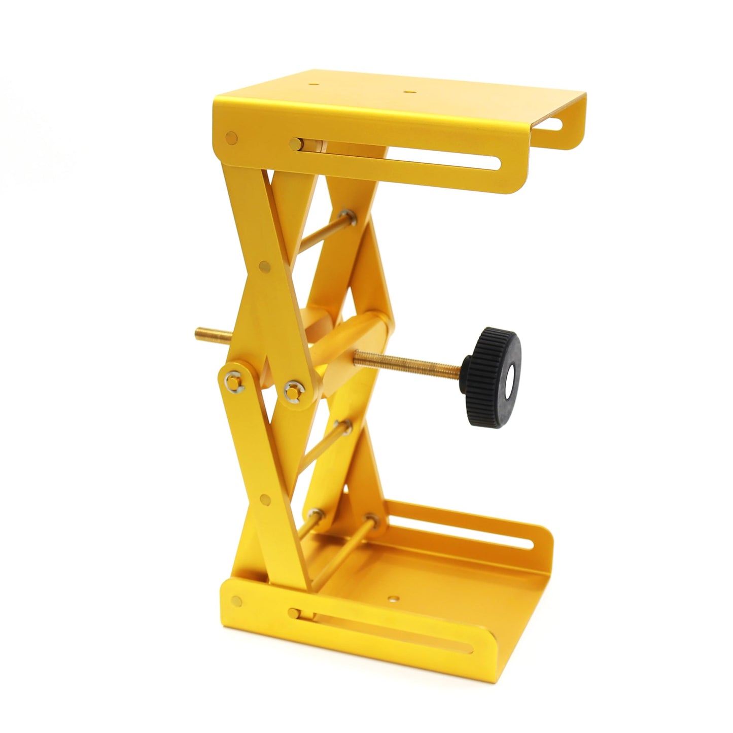 Maccx Lab Support Jack, Gold Color, Aluminum Table, Dim of Platform 5.9"x4.76" Max. Height up to 10.63", LSJ150-001