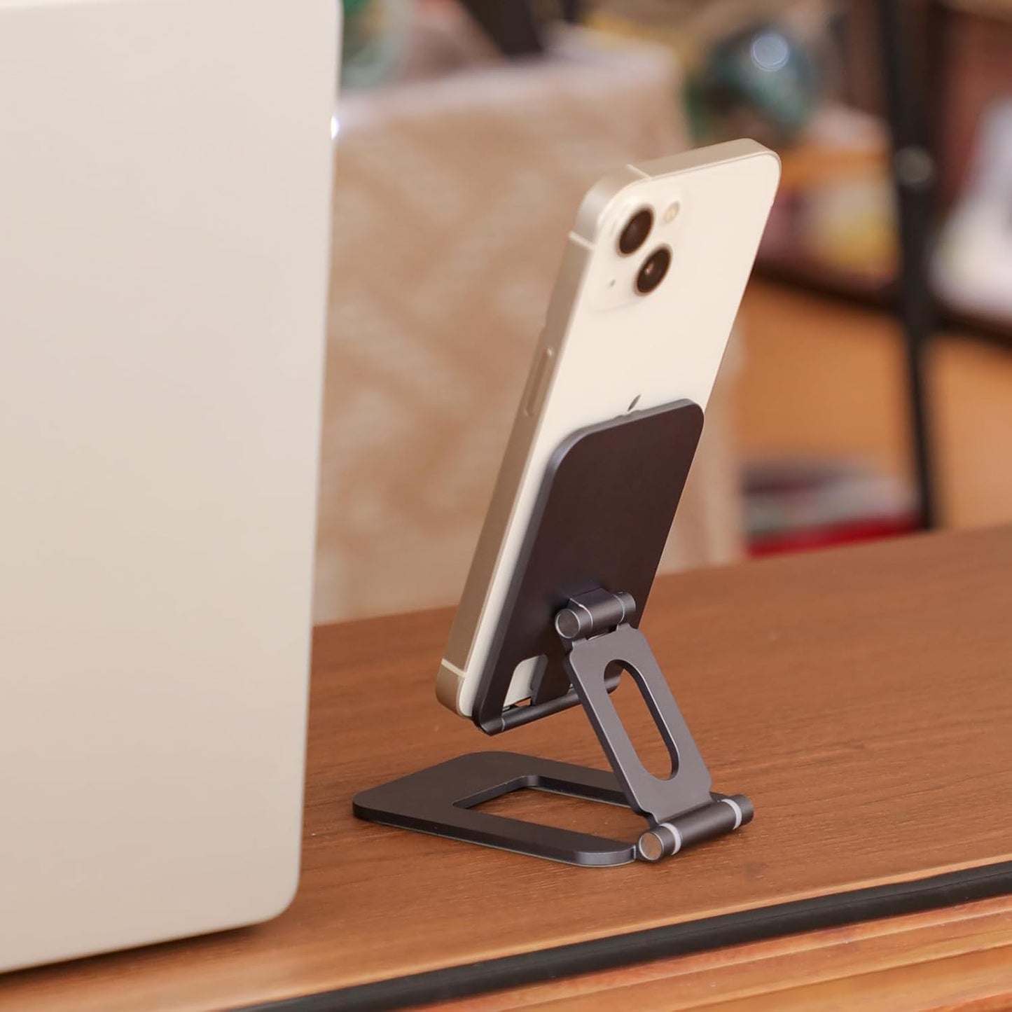BONERUY Foldable Phone Stand, Compact Aluminum Mini Cell Phone Holder for Desk,Desktop Portable & Adjustable Folding