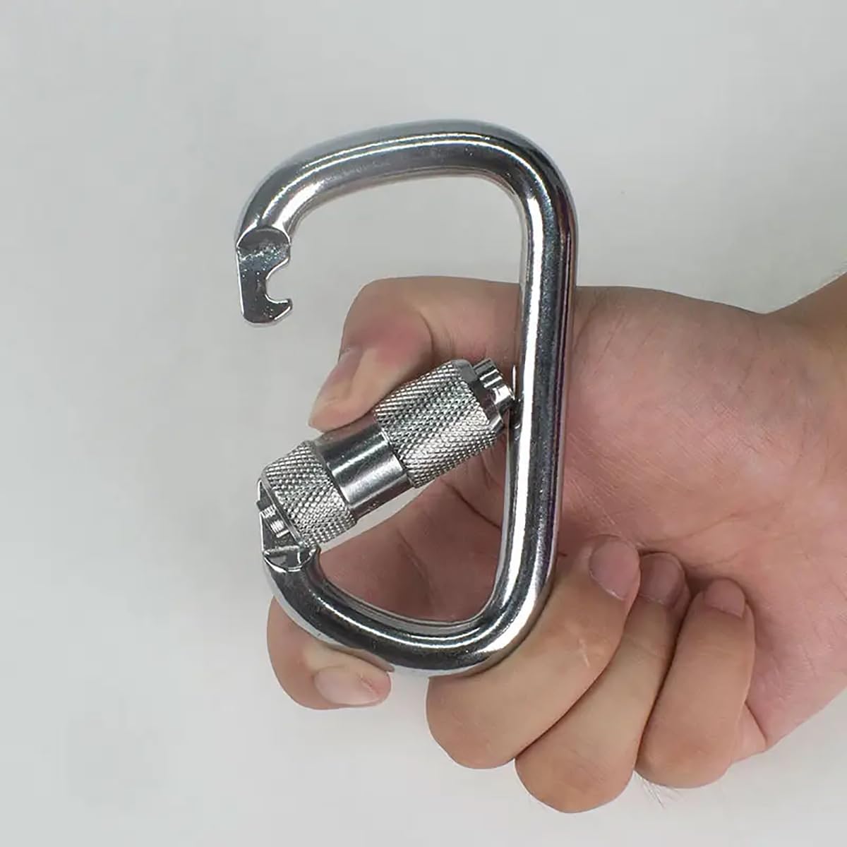 Auto Locking Carabiner 45KN=10000lbs Heavy Duty Large Clip Climbing Carabiner Twist Lock Carabiners for Rock Climbing, Camping, Gym,Rescue (CE Rated,D Shape) Gold
