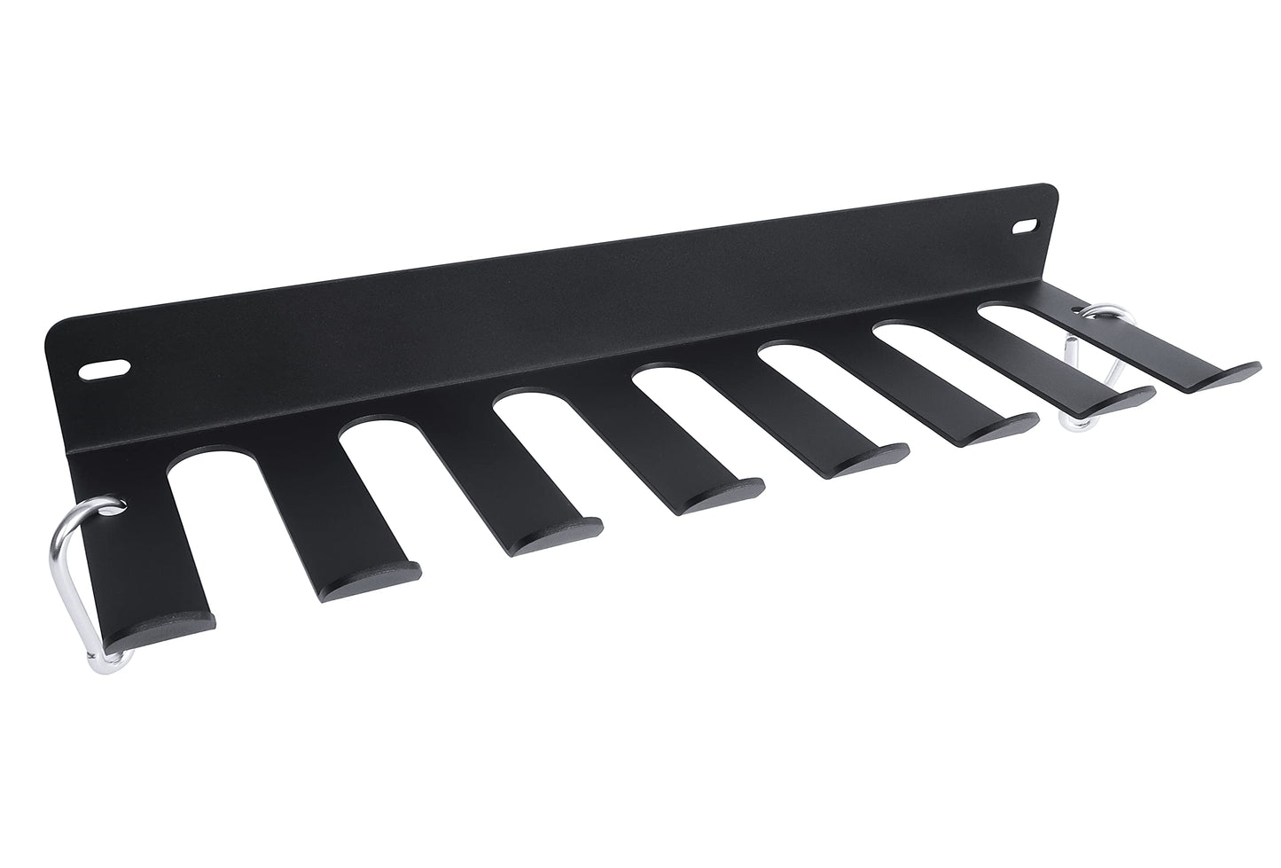 Heavy Duty Wall Mount Gym Rack 16" 8-Prong Multi-Purpose Storage for Barbells, Resistance Bands, Jump Ropes, Lifting Belts, Chains, Foam Rollers & Straps Home Gym Organizer
