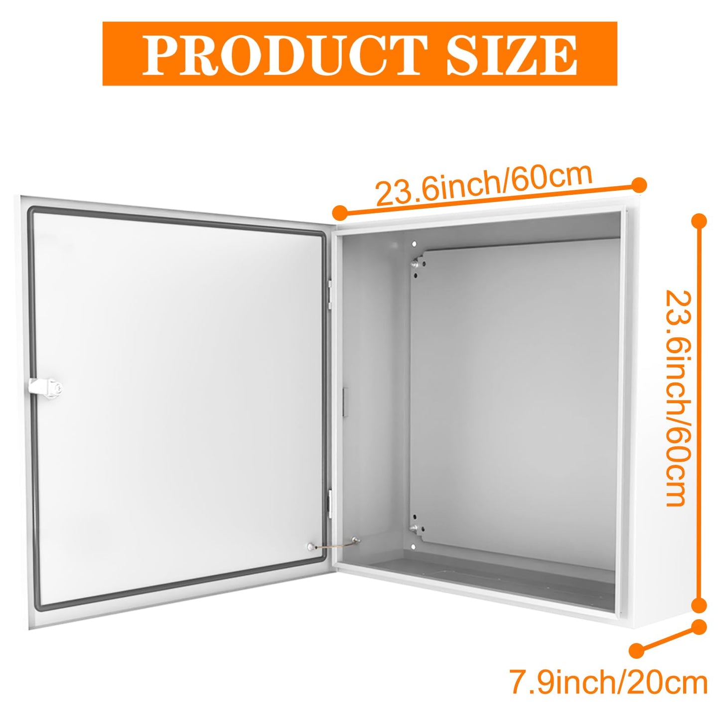 Kinchoix Outdoor Electrical Box 24 x 24 x 8'' Nema 4X Enclosure Waterproof Junction Box Electrical Enclosure Lockable Weatherproof Enclosure Box