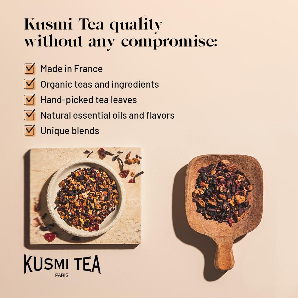 Kusmi Tea - Organic Black Tea Variety Box - Gift Idea for Men and Women - Earl Grey Tea - A Selection of 6 Iconic Flavors - 24 Tea Bags - Caffeinated Tea