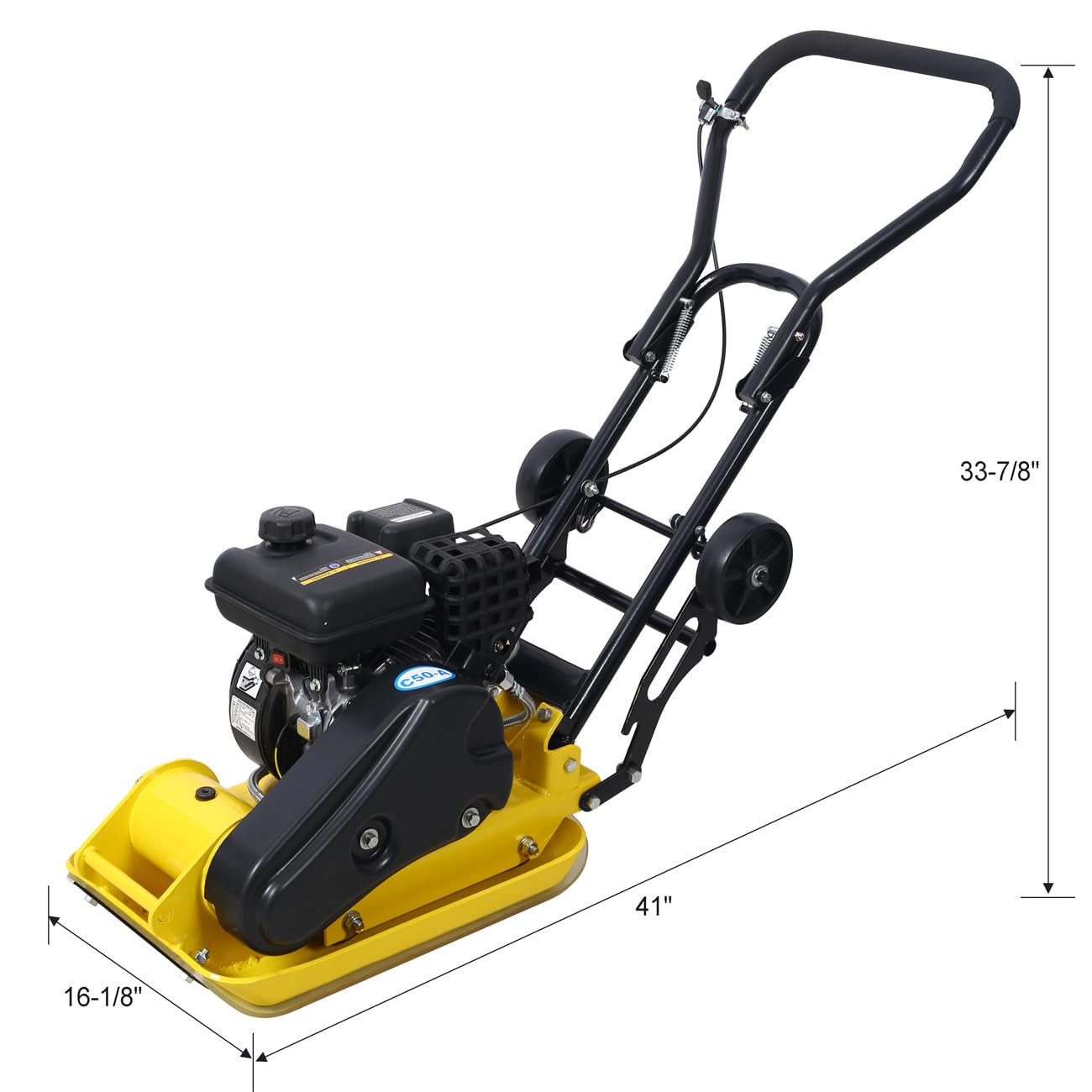 2.5HP Plate Compactor Gas 79.7cc 8200N Force Construction Concrete Tamper Machine Power Paver 19.3 x 12.6" Plate, EPA Compliant