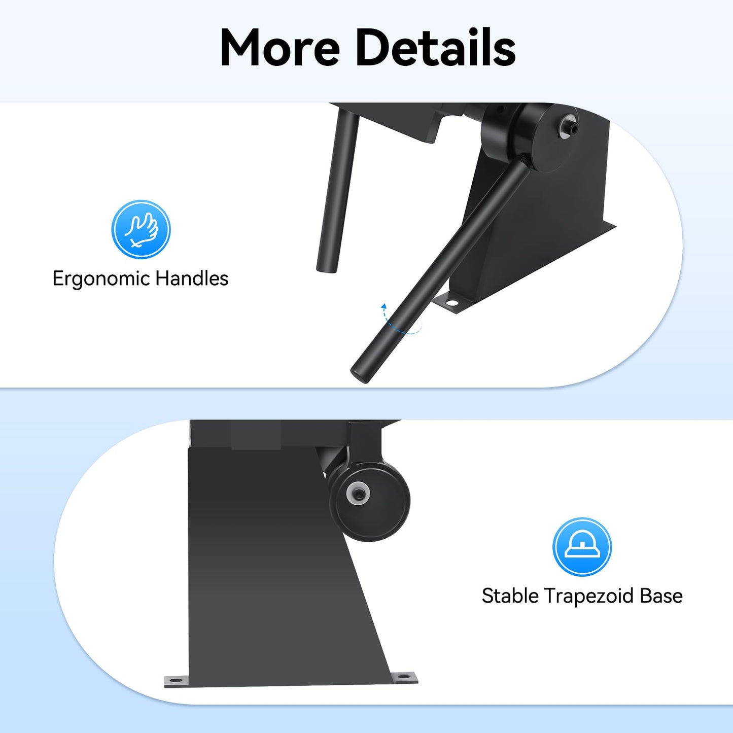 GEYOPMID Sheet Metal Brake, 24" Pan and Box Brake 0-130 Degrees Sheet Metal Brake with 5 Adjustable Fingers Portable Metal Bender with 20 Gauge Low Carbon Steel 14 Gauge Aluminum Capacity