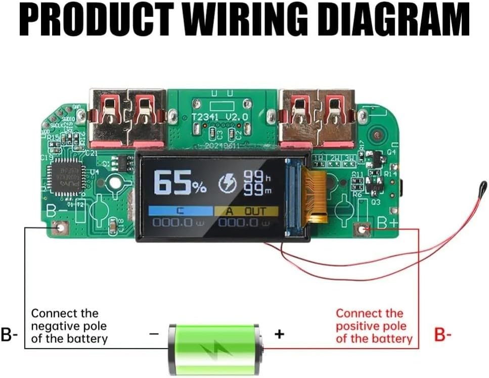 UrbanHui 22 5W USB Power Bank Module Fast Charging Stepdown Converter With Integrated Protection Circuits, Multiple