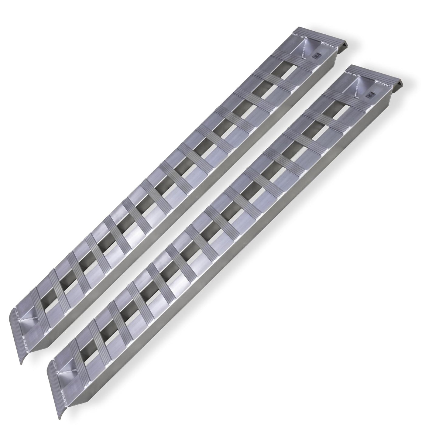GEN-Y Hitch Heavy Duty Aluminum Loading Ramps - Set of 2, 10 Feet Long x 15 Inches Wide, 10000 lbs Capacity, Hybrid Hook and Plate Ends, Serrated Cross Rungs for Maximum Traction