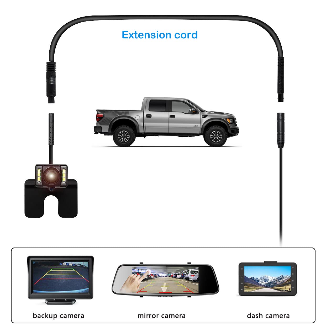 YQMAJIM Cable,2.5mm 4 pin(10 Dash Cam Rearview Backup Camera Reverse Car Recorder Cord Extension Male to Female ft)