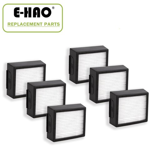 E-HAO 6 Pack Vacuum Filters Replacement Parts Only for iRobot Roomba Combo j7+, Combo j9+ and Max 10 Model