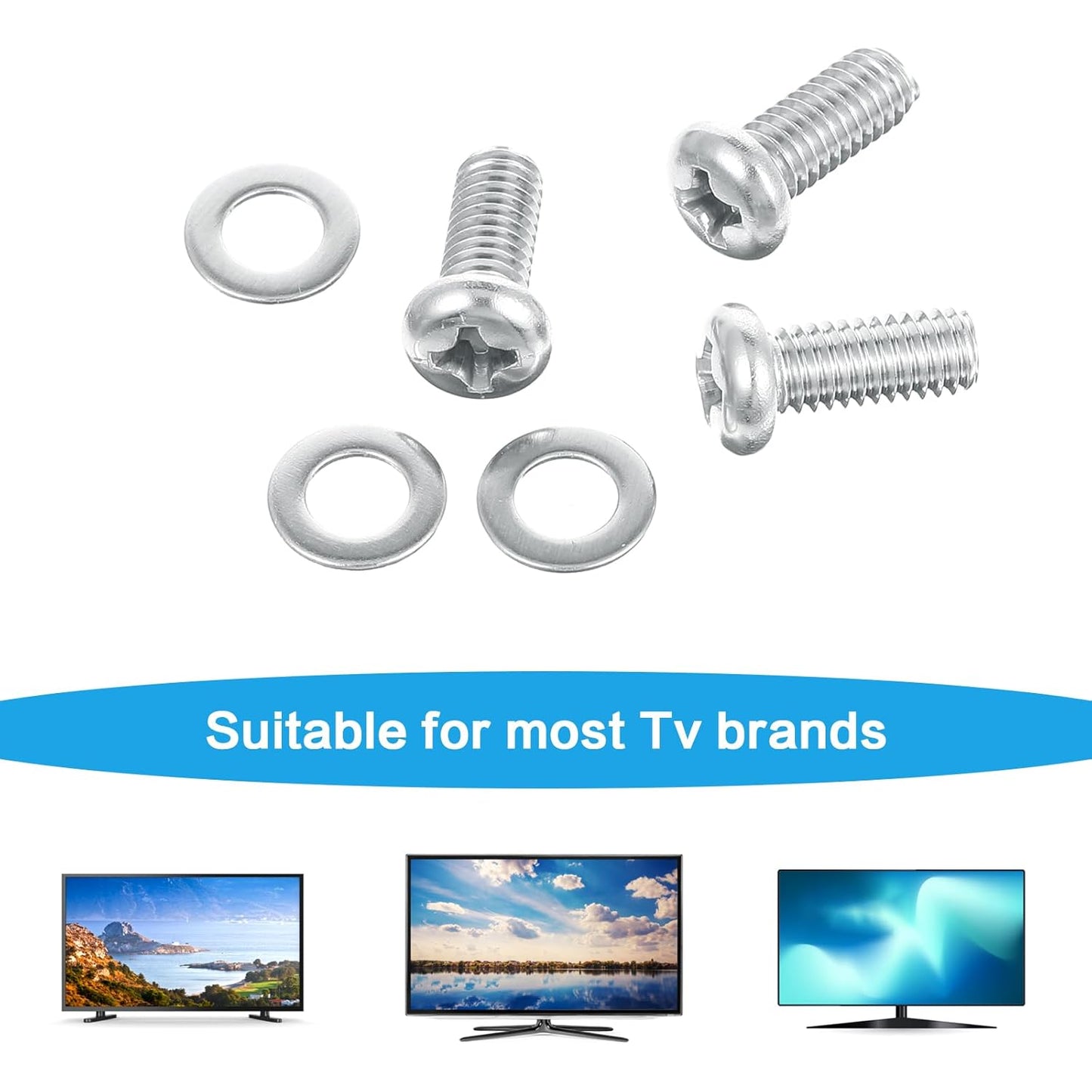 Xinjoduz 10 M4 10mm 10 Pcs Monitor Mount Screws, Screws for Mounting On Monitors, X with Washers Computer Mounting