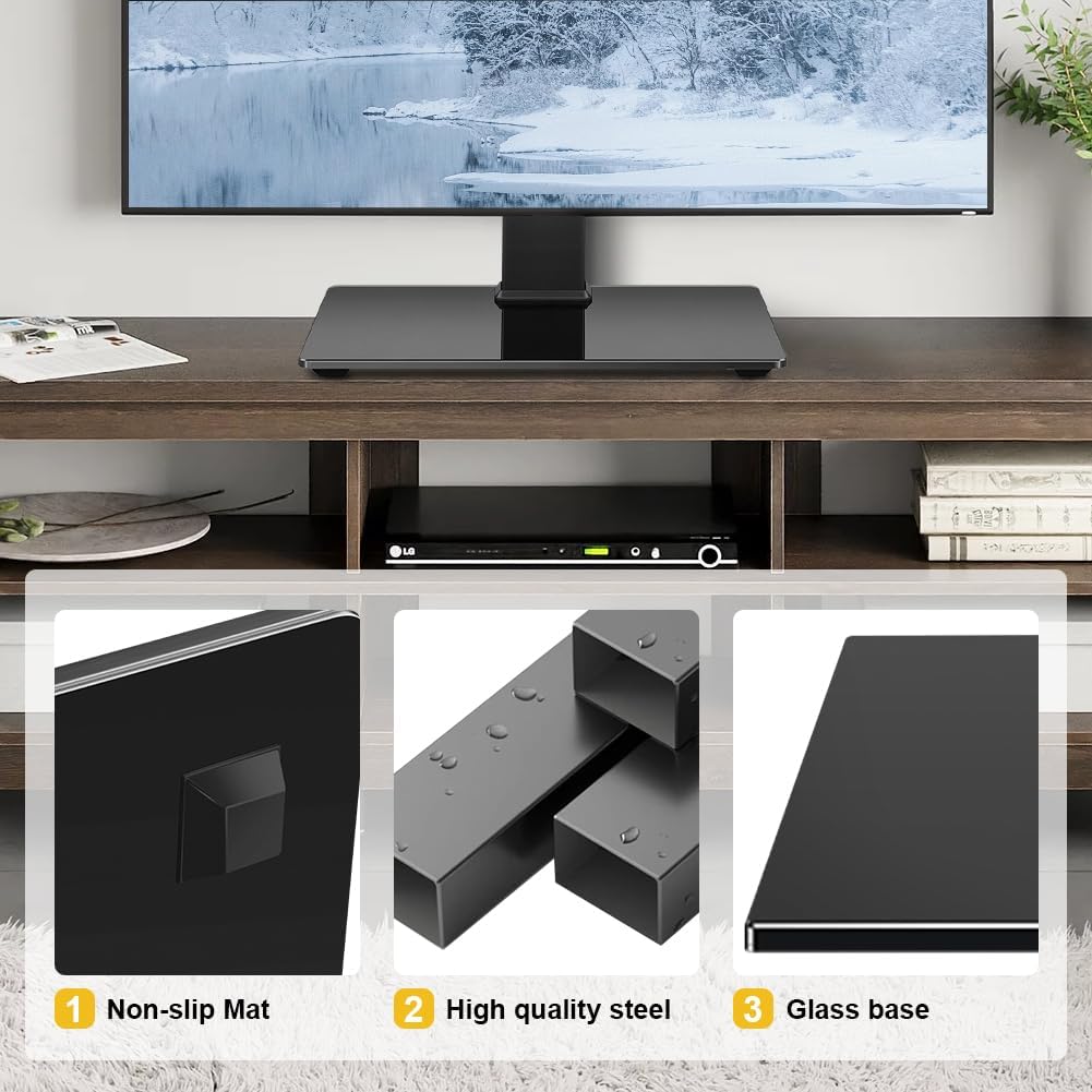 WKWKER 13-32inch 45 100x100mm Universal TV Stand for LED LCD Table Top Television Stand with Degree Height Adjustable