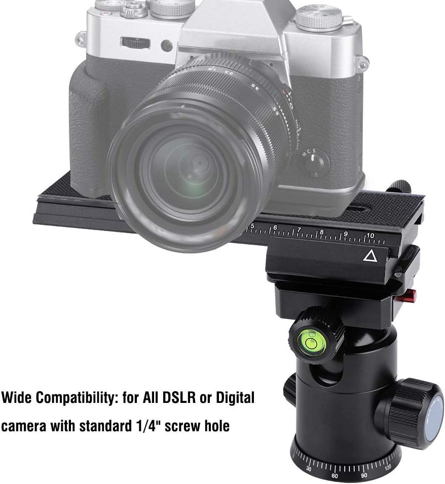 Joyzan 2 1/4" Macro Focusing Rail Slider, Way Shot Focus Mount Camera Flash Support Bracket Holder Photography Closeup