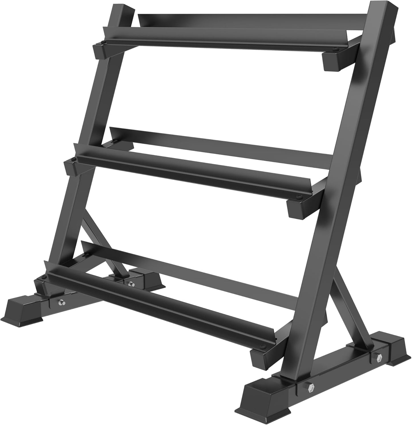 3-Tier Dumbbell Rack Multilevel Weight Storage Organizer for Home Gym, Weight Rack for Dumbbells, Kettlebells, 1200LBS(Rack Only)