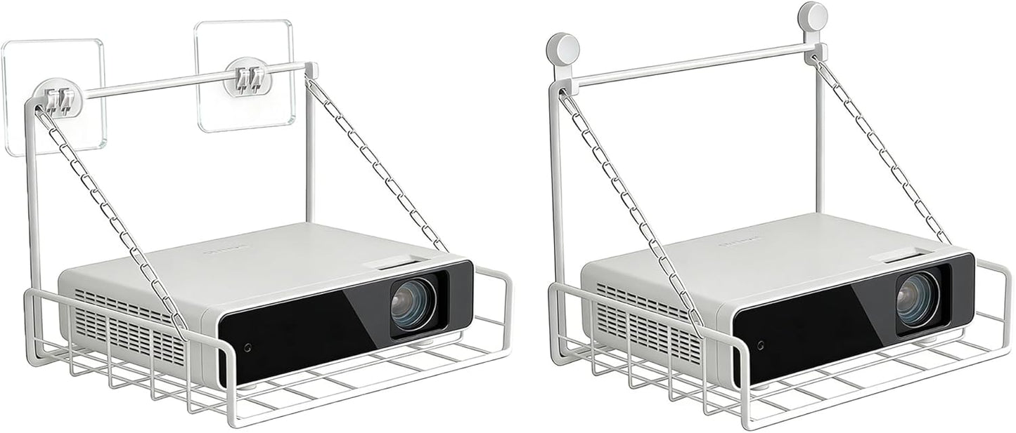 MQXYSDLY 2 11.5" 8.5" Projector Wall Bracket Router Wall Mount Suspension Cup Organizer Free No Drilling Pegs