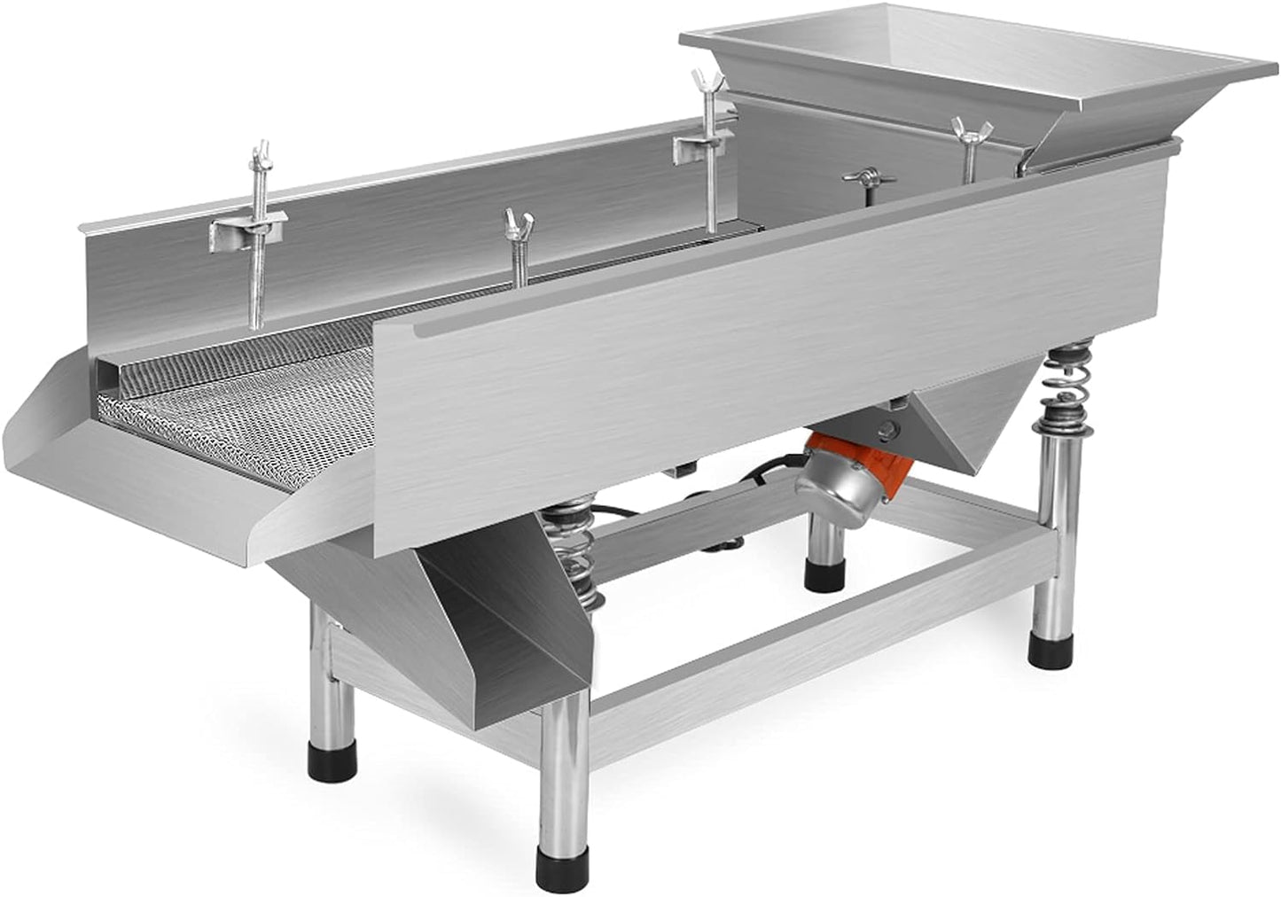 Automatic Commercial Vibrating Screens for Filtering Sand Soil, Straight Vibrating Sieve with 3mm Mesh Screen, Stainless Steel Electric Shaker for Chemical Industries Sand Soil (Electric Shaker)