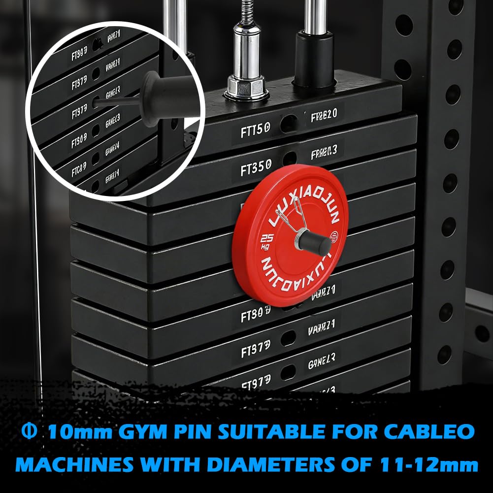 Meirivrn Reinforced Weight Stack Pin 60kg/132lbs Max Load Capacity Weight Stack Extender Pin Strength Training Equipment for Cable Machines & Home Gym - 10mm x 110mm