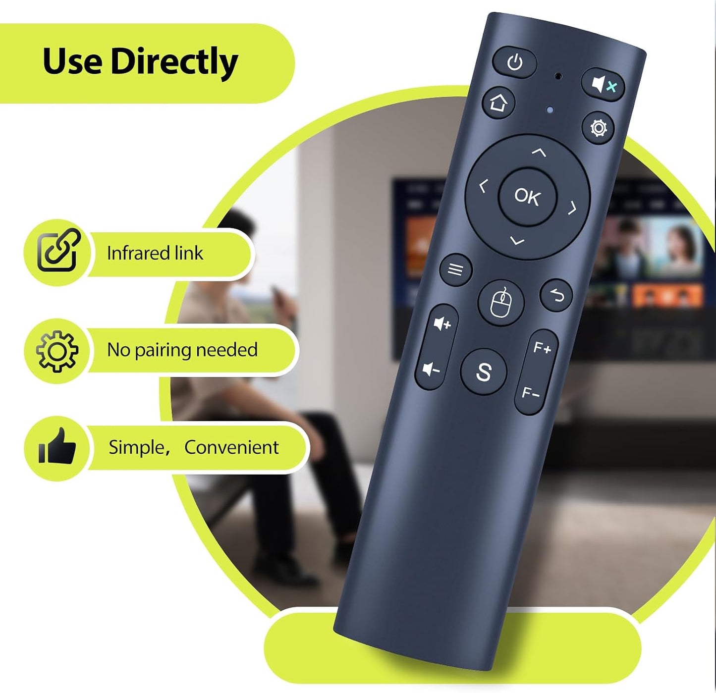 RYQIF X6 P63 Replacement Remote Control Fits TOPTRO Projector, WiMiUS Projector