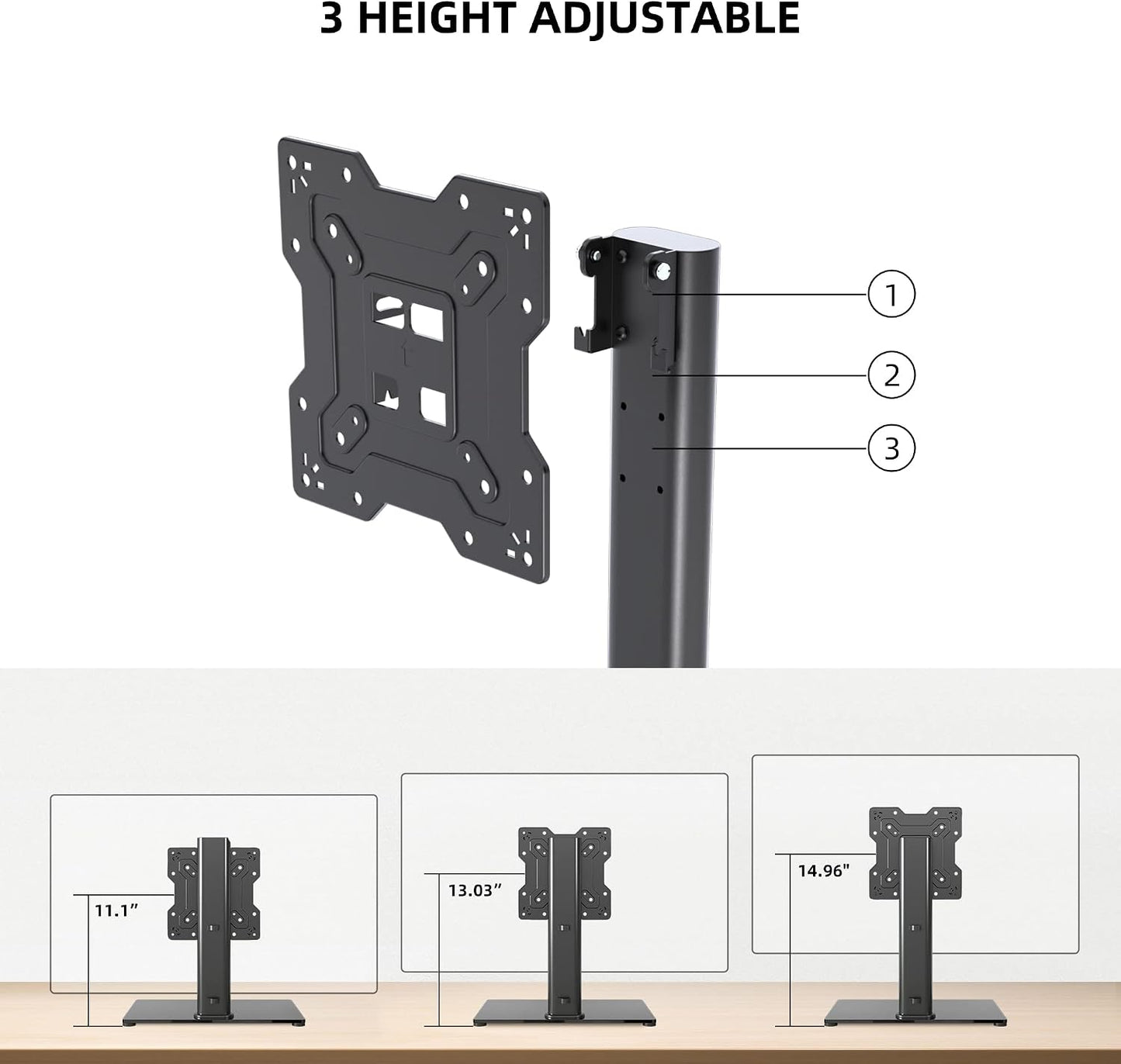 XINLEI 17-43 Inch 88lbs 200x200mm, TS103 Universal TV Stand Base, Table Top TV Stand for LCD/LED TVs, Height Adjustable