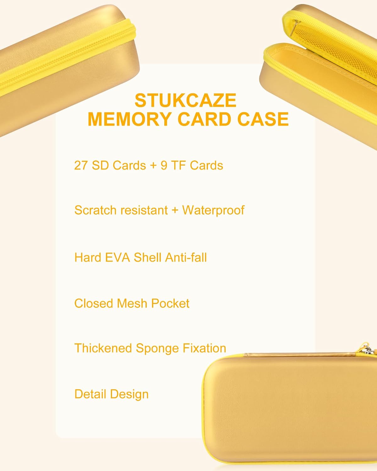 stukcaze 36 27 9 Stukkaze Memory Card Case - Water-Resistant & Anti-Shock Slot Holder, Micro SD & SD/SDHC/SDXC Cards