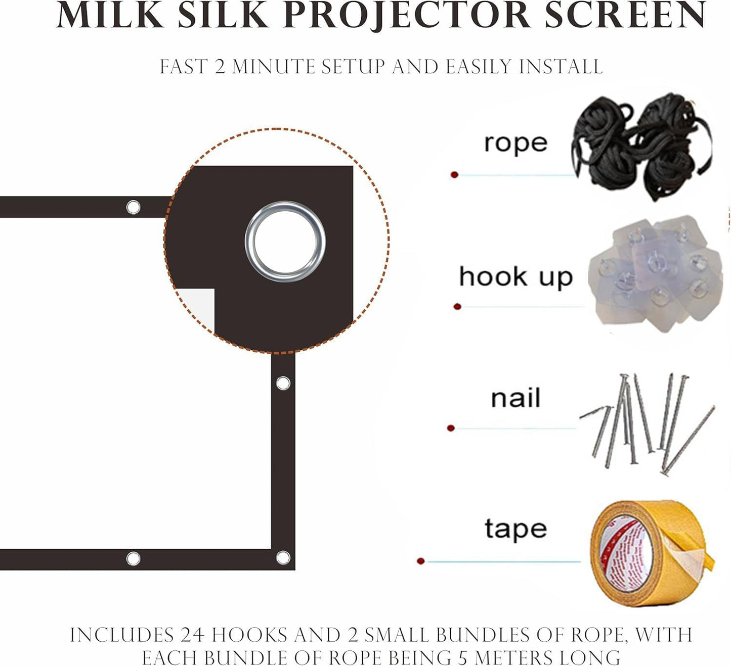 SOHIAVY 120 inch 16:9 Projector Screen Foldable Anti-Crease Portable Projector Movies Screens for Home Theater Outdoor