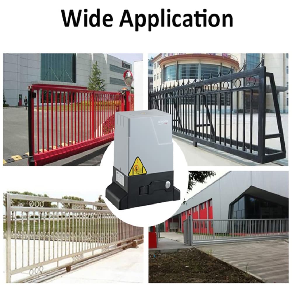 Automatic Sliding Gate Opener kit,750W Electric Rolling Driveway Slide Gate Motor,4000lb Complete Gate Openers Hardware Security System Kit with 2 Remote Controls for Sliding Gate Up to 100ft