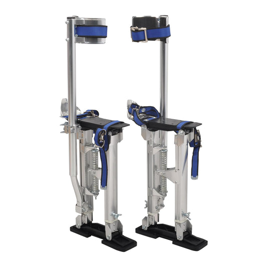 TBAPFS Drywall Stilts 15-23 Inch Height Adjustable Lifts Aluminum Tool for Painting Finishing Pruning Branches Cleaning - Silver (15" - 23")