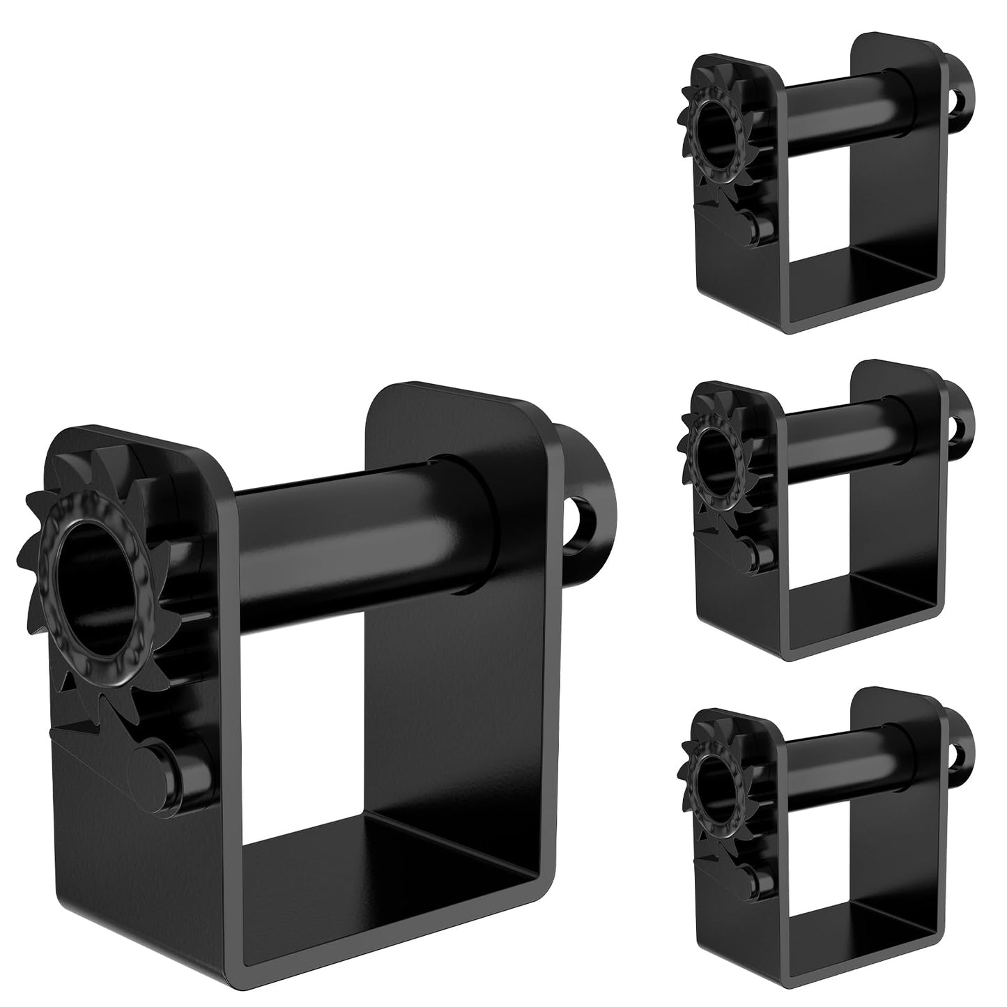 2026 Upgraded Sliding Winch for Utility Trailer,4 PCS Standard Sliding Tie Down Winch for Flatbed Semi Truck,for Use w/ 4 Inch Straps, Trailer Cargo Control,Black Powder Coated