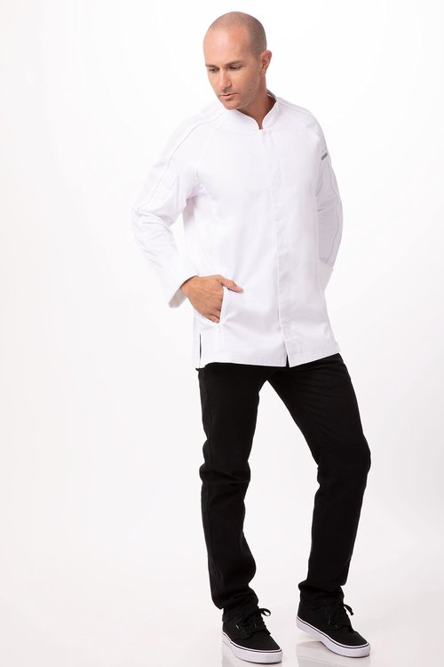 Chef Works Men's Valencia Chef Coat, White, Medium