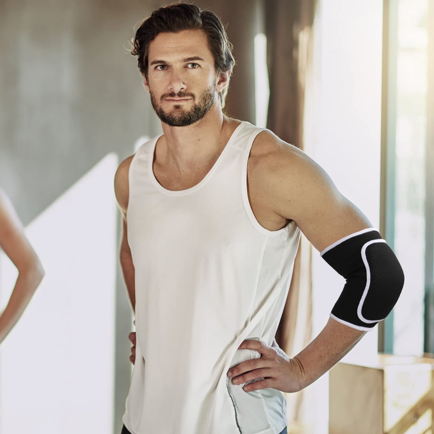 WLLHYF Pair of Elbow Pads with Thicken Sponge Padding Breathable Elbow Wraps Arm Brace Support Fitness Tendonitis Support Strap for Kids Child Girls Boys Teens Men and Women