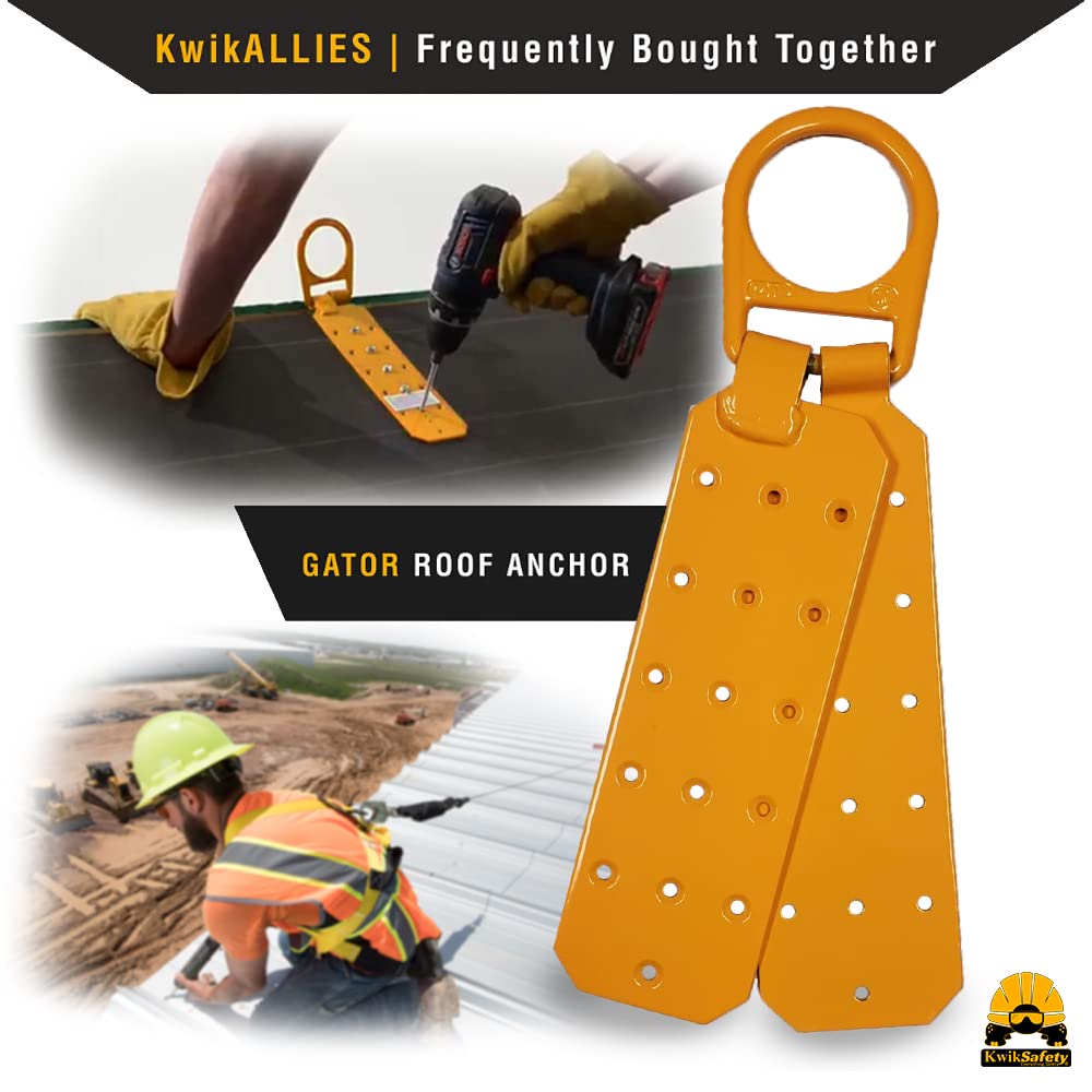 KwikSafety - Charlotte, NC - TSUNAMI [Premium BRAIDED ROPE] Vertical Lifeline ANSI OSHA Rope Grab Snap Hook Shock Absorber Fall Protection Line Kit Restraint System Roofing Safety Equipment / 150 FT.