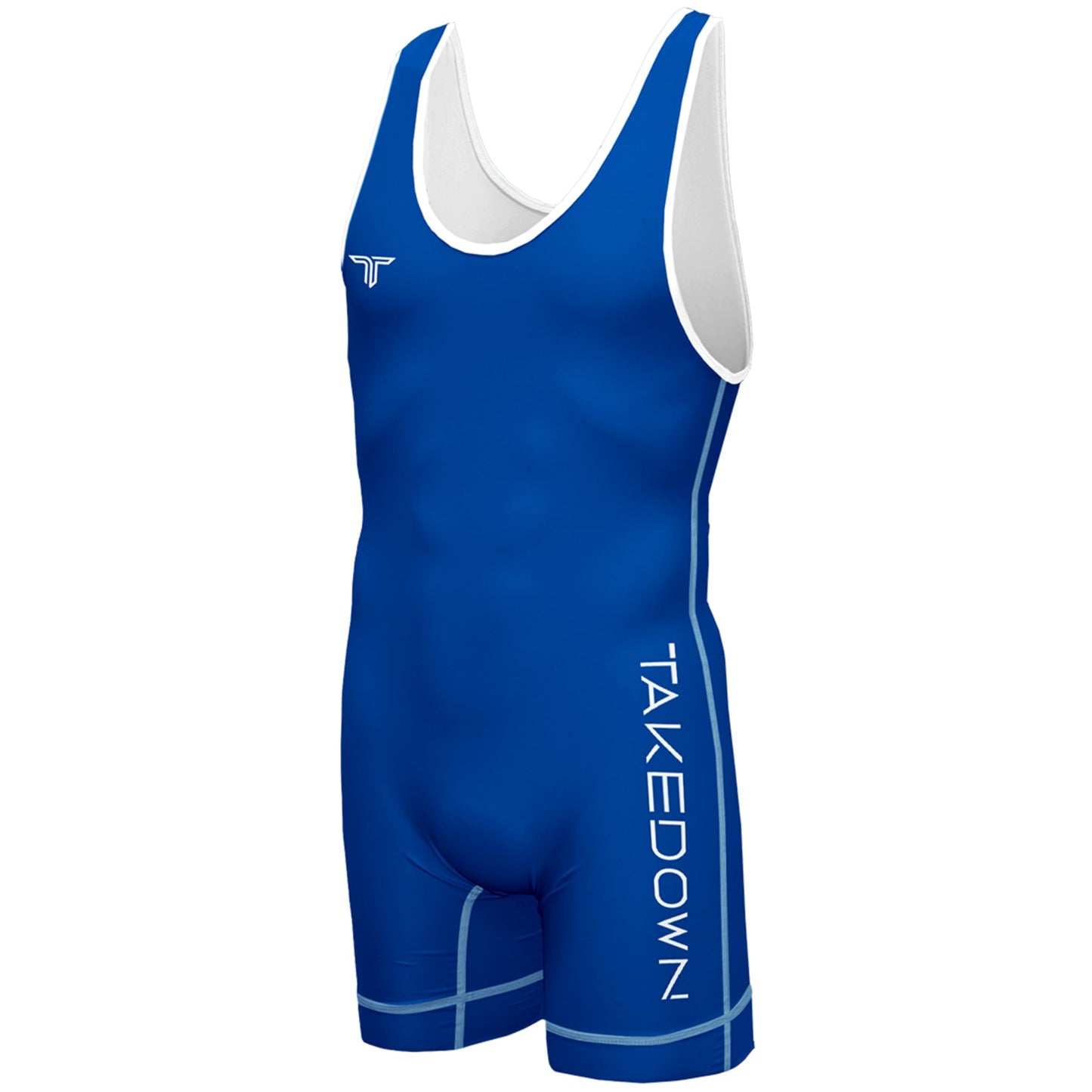 Takedown Wrestling Singlet for Boys – Lightweight Youth Compression Fit Wrestling Gear for Powerlifting (Blue, X-Small)