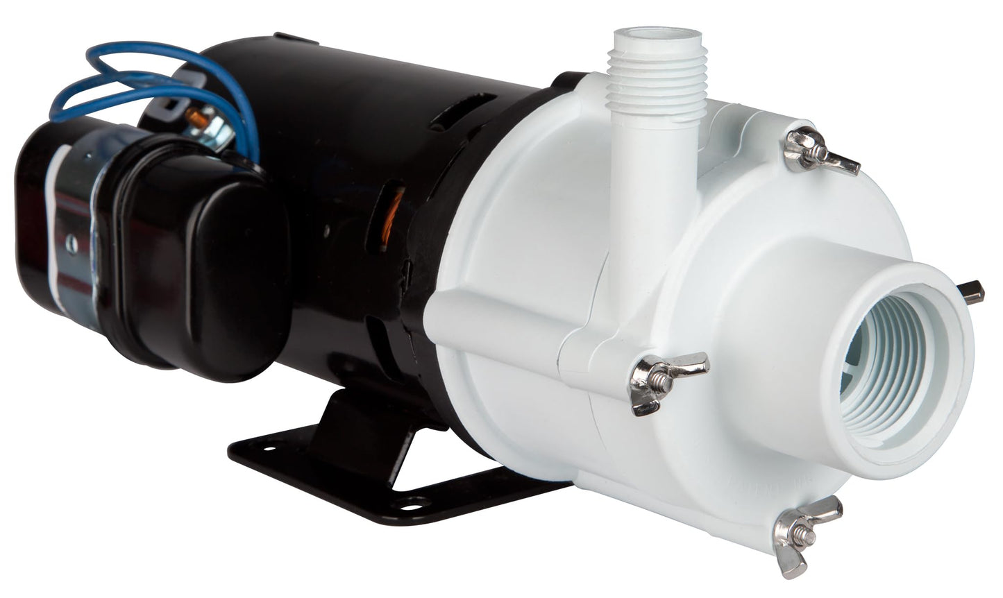 Little Giant 115 Volt, 1/10 HP, 840 GPH, 4-MD-SC Non-Submersible Semi-Corrosive Chemical Magnetic Drive Pump, 6-Foot Cord with Plug, Black/White, 582503