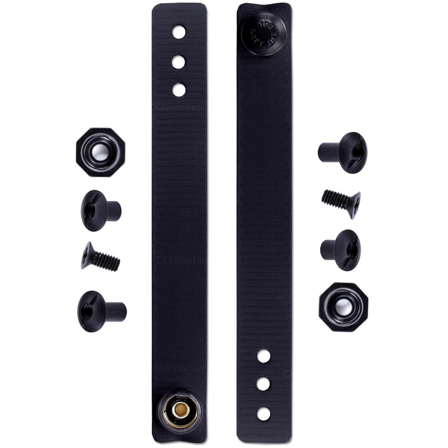 IWB Soft Belt Loops - Black – w/Heavy Duty Rubberized Nylon Pull-The-Dot Security Snaps & Mounting Hardware - Holster Loops for IWB Carry - (Fits 1.25" to 2.00" Belts (Adjustable) - (Pair)