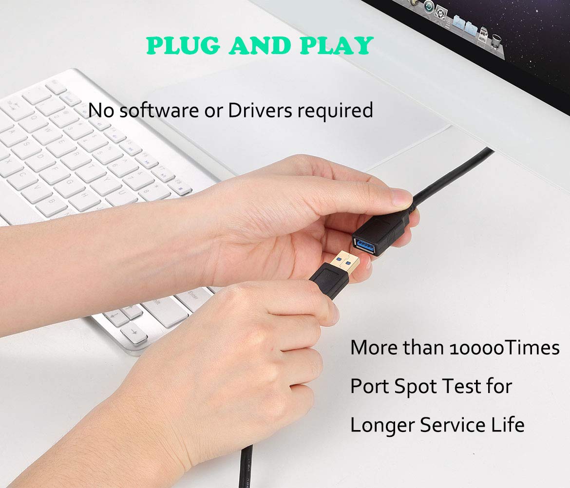 XBOHJOE 20FT 3.0 5Gbps etc(20ft USB Extension Cable High Speed USB Extender Cable Type A Male to A Female Data Transfer