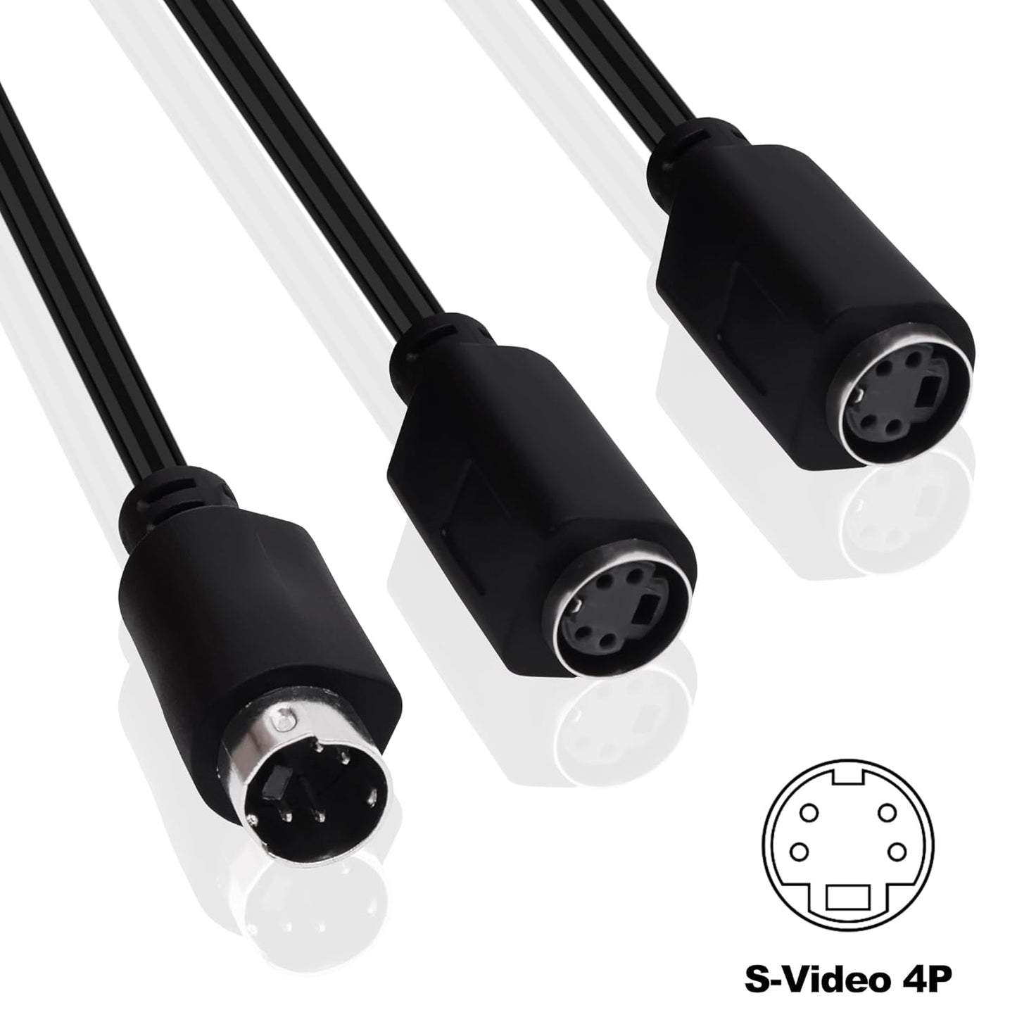 YARCHONN 4 4 -30cm S-Video Cable Mini Din Pin SVideo Y Splitter Extension Cable Pin Mini Din SVHS Y Splitter Lead Cord