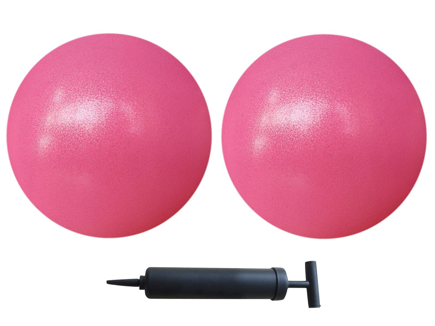 AppleRound 9-inch Pilates Ball, Pack of 2 with 1 Pump, Small Exercise Ball for Pilates, Yoga, Fitness, Physical Therapy, Stability Core Training (Pink)