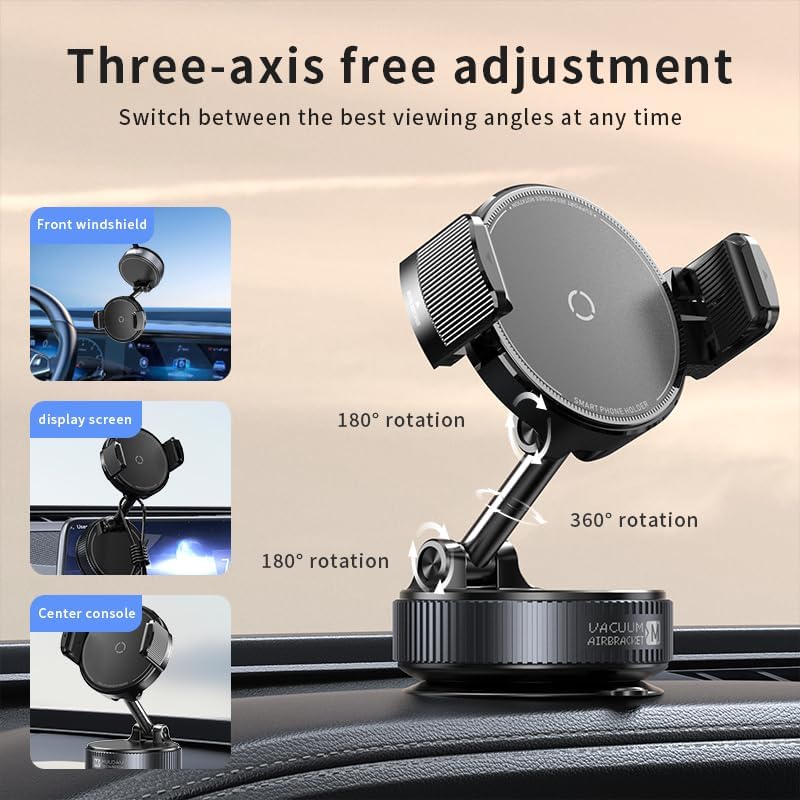 Autaabb 360 Nano Gel Suction Cup Phone Mount - Ultra-Strong Universal Car Dashboard Cell Phone Holder, Hands-Free