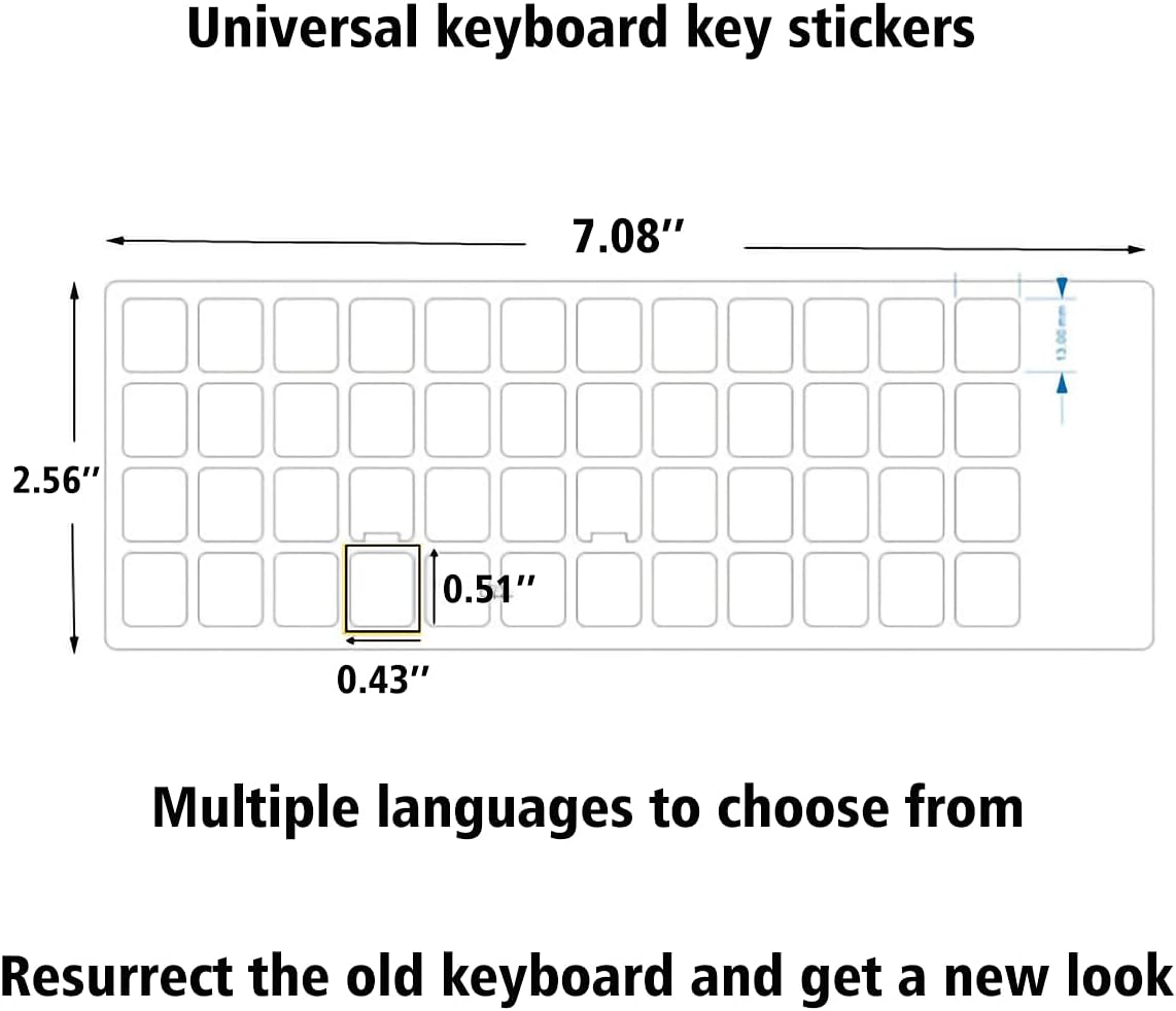 2PCS Pack KEANBOLL Transparent Korean Keyboard Stickers, Korean Keyboard Replacement Sticker with Clear Background