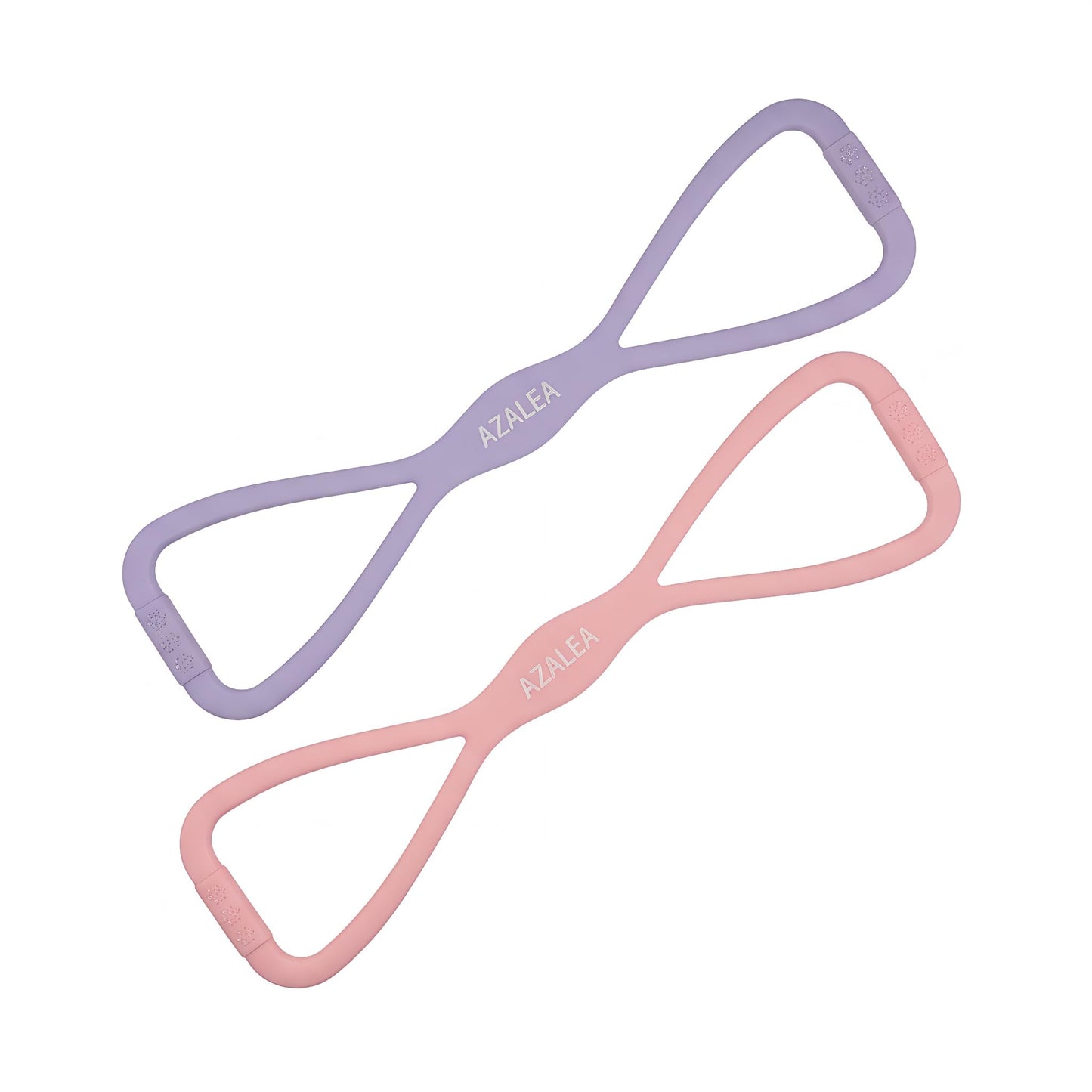 AZALEA Figure 8 Resistance Bands, 2 Pack Silicone Stretch Bands for Yoga, Pilates, Home Workout, Non Slip Exercise Bands with Handles, 15LB 25LB Set for Arms, Back, Legs, Glutes