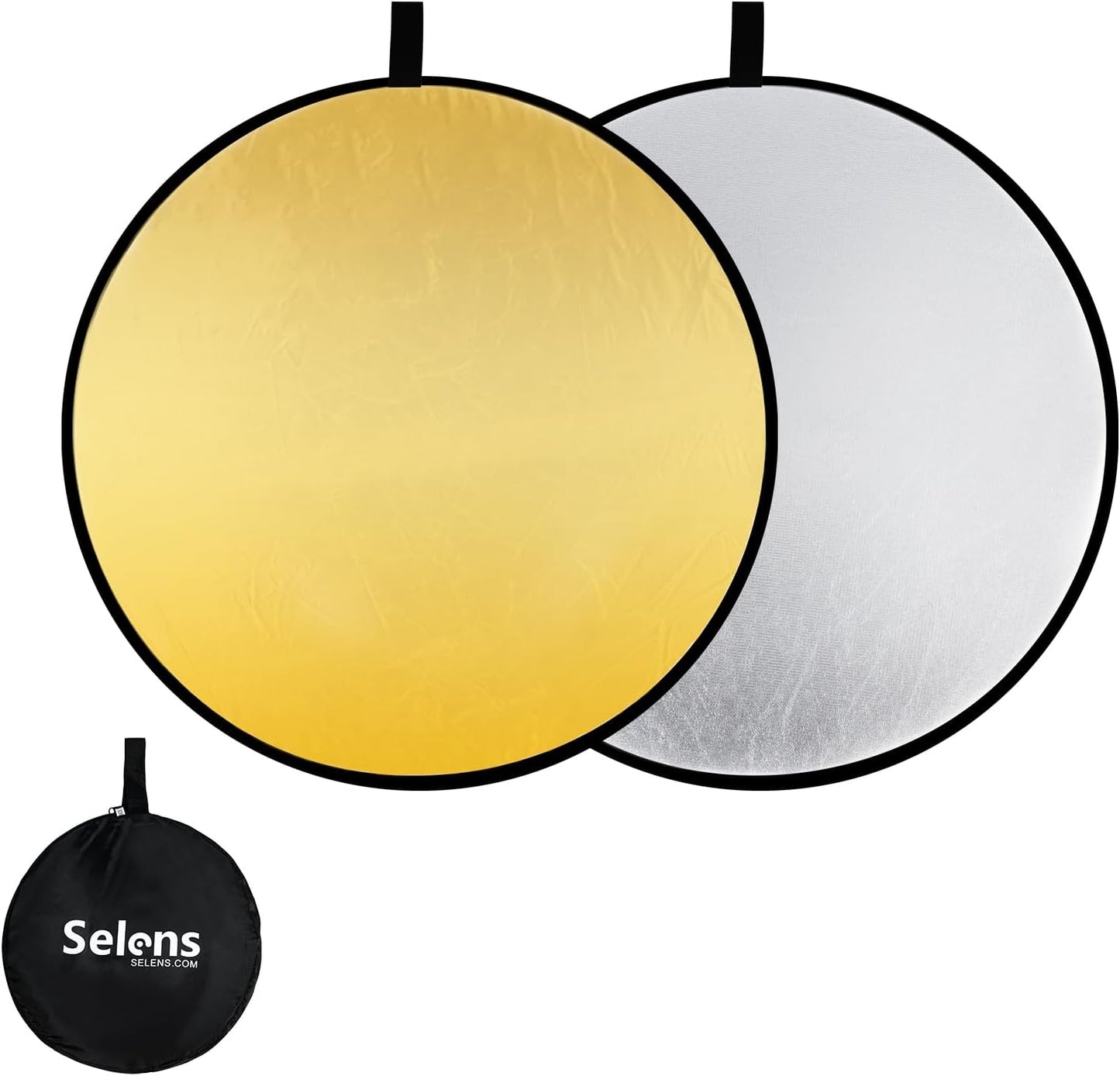 Selens 2 1 17inch/45cm in Foldable Light Reflecto,Collapsible Disc Photography Reflector Silver,Gold for Portable