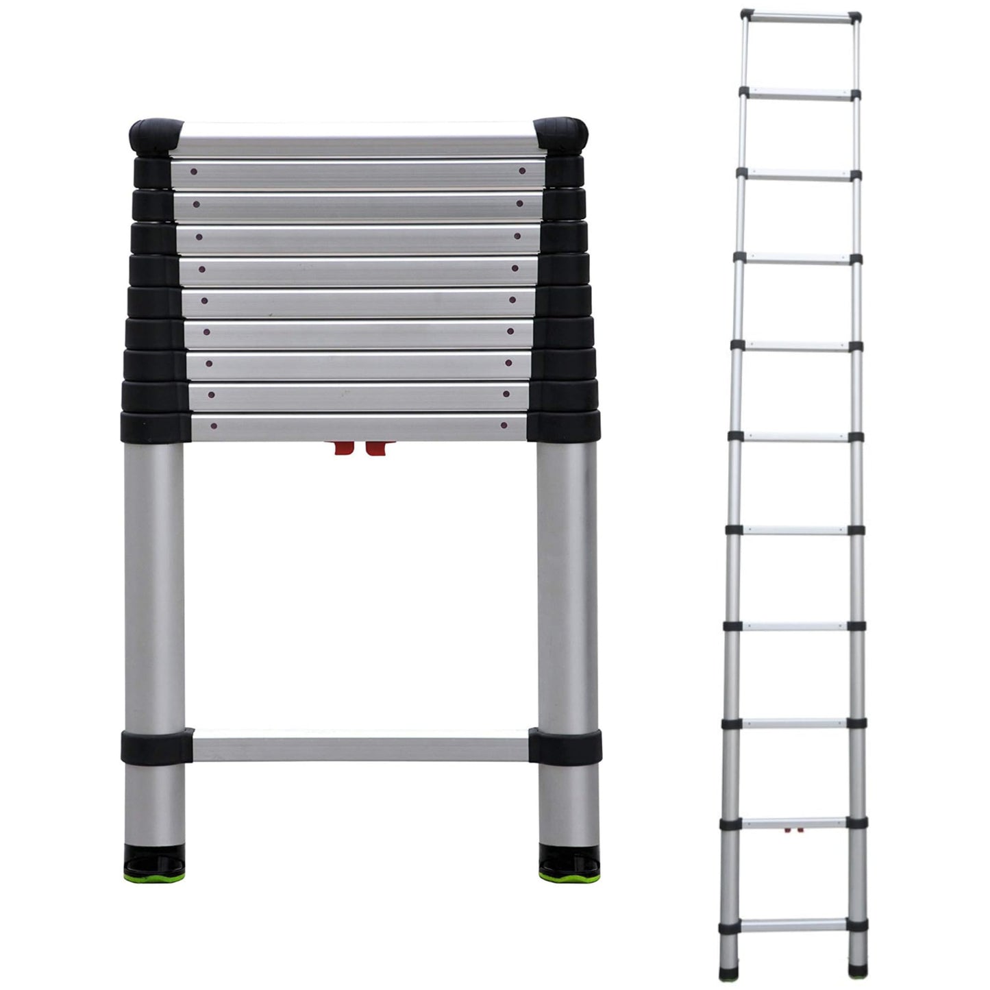 Telesteps 1400E Telescoping Extension Ladder – 10.5 ft Height, 14 ft Reach | Type 1 250 lb Rated | Lightweight Aluminum Ladder with One-Touch Retraction & Pivoting Feet