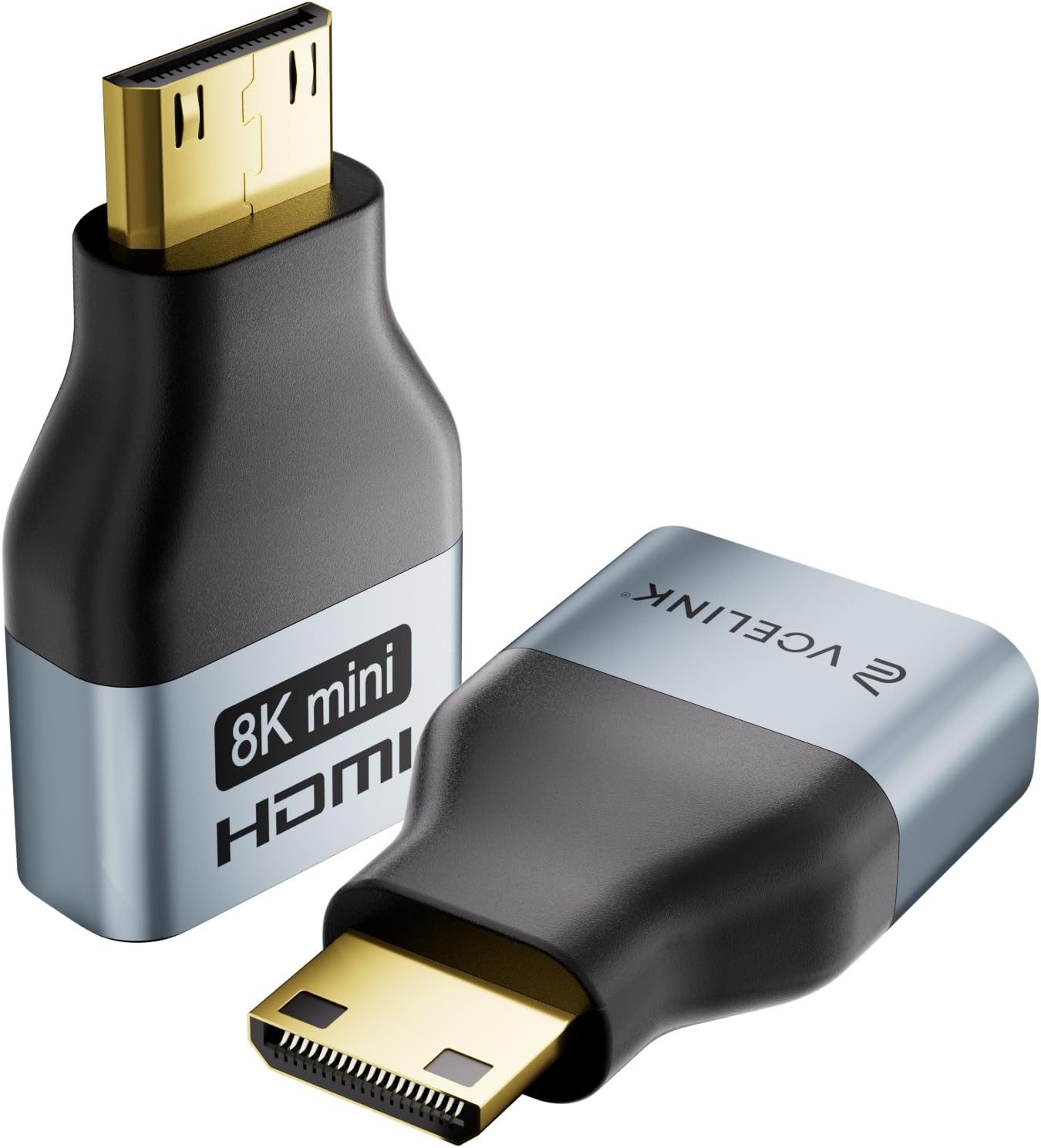 VCE 8K@60Hz/4K@120Hz 48Gbps 2.1 Mini HDMI to HDMI Adapter, UHD Converter with Gold-Plated Connectors and Alloy Housing