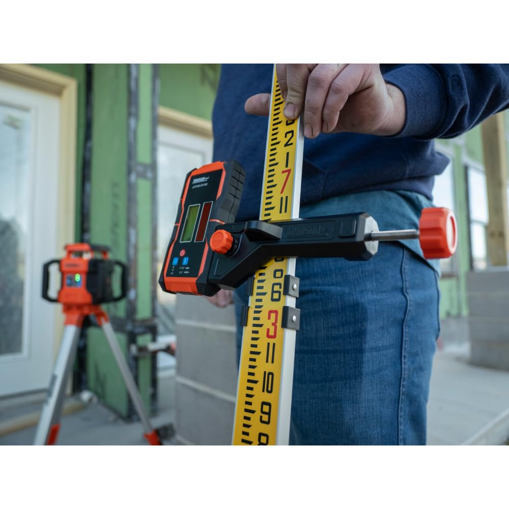 Johnson Level & Tool JLR300-UNV-RG Universal Green & Red Rotary Laser Detector, Dual Sided Detector, LED Backlit Display