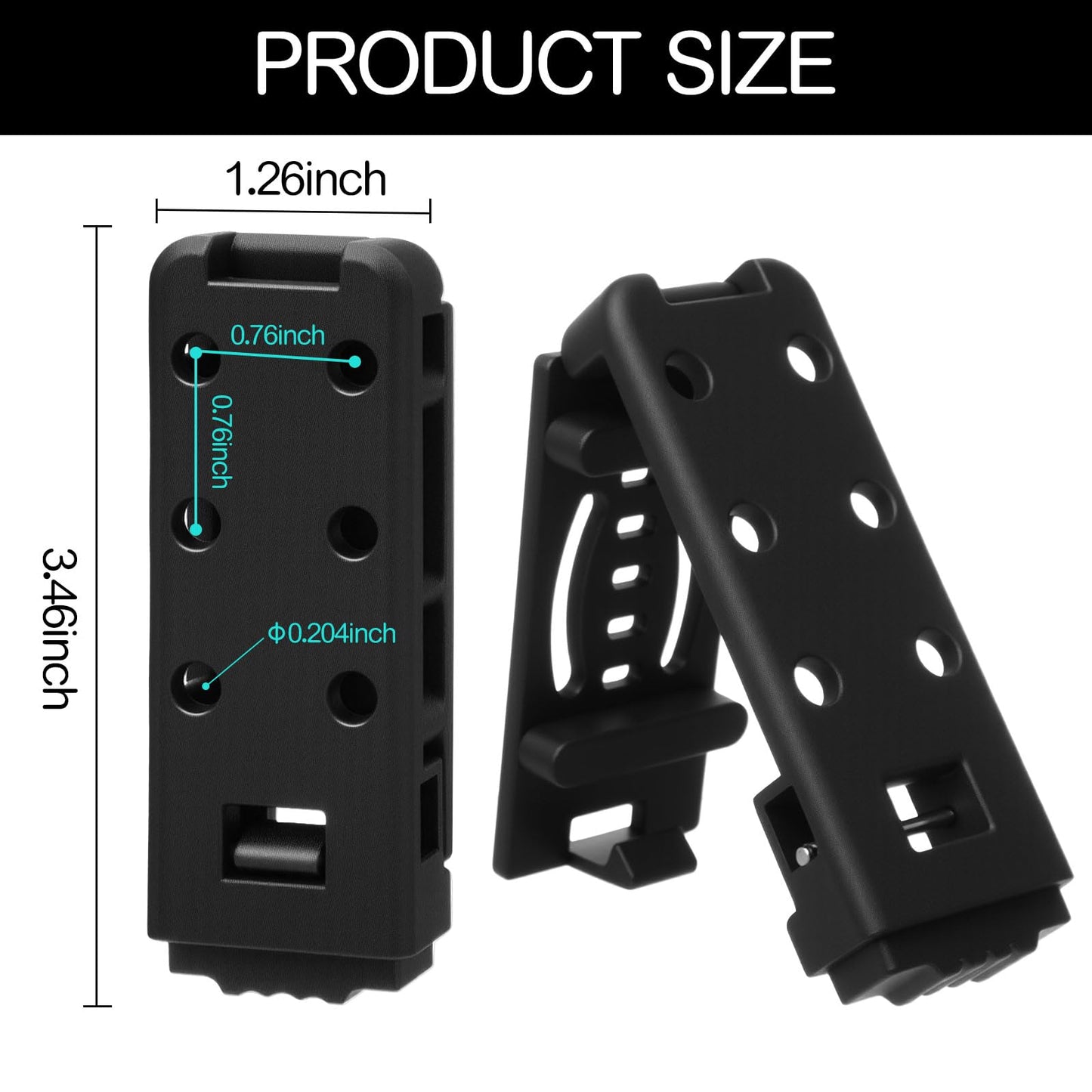 Lanties 8 Pcs Holster Belt Clips Knife Belt Clip Holster Hardware Adjustable Molle Adapter with Screws for Outdoor(3.46 x 1.26 Inch,Style 3)