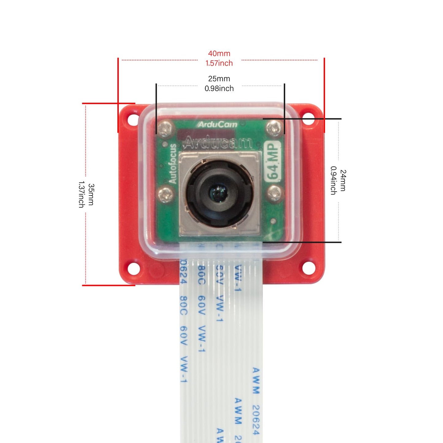 Arducam OwlSight for Raspberry Pi Camera, 1/1.32" 64MP Pi Camera for Pi5, Pi4B, 3/3B+, and so on, High Resolution Auto Focus Camera Module, Support Libcamera Natively, with ABS Case