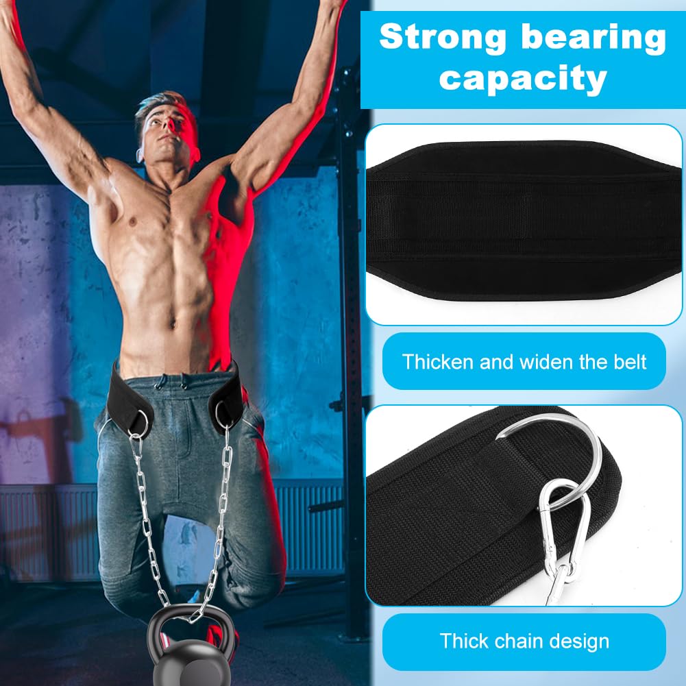 Dip Belt for Weightlifting,Weighted Pull Ups Belt with Chain,Weightlifting Belts for Men Women,Gym Workout Waist DipBelt for Weight Lifting,Squat,Training,Fitness Weight Belts