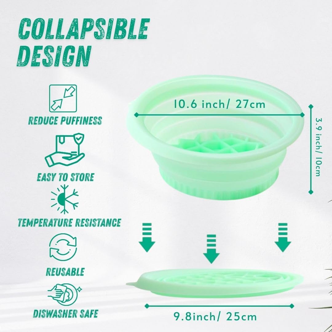 GlobalBlue Silicone Ice Basin Face Tub for Ice Bath | Foldable Silicone Facial Bowl with Built-in Ice Tray | Face Plunge Ice Bowl | Spa Gifts for Women