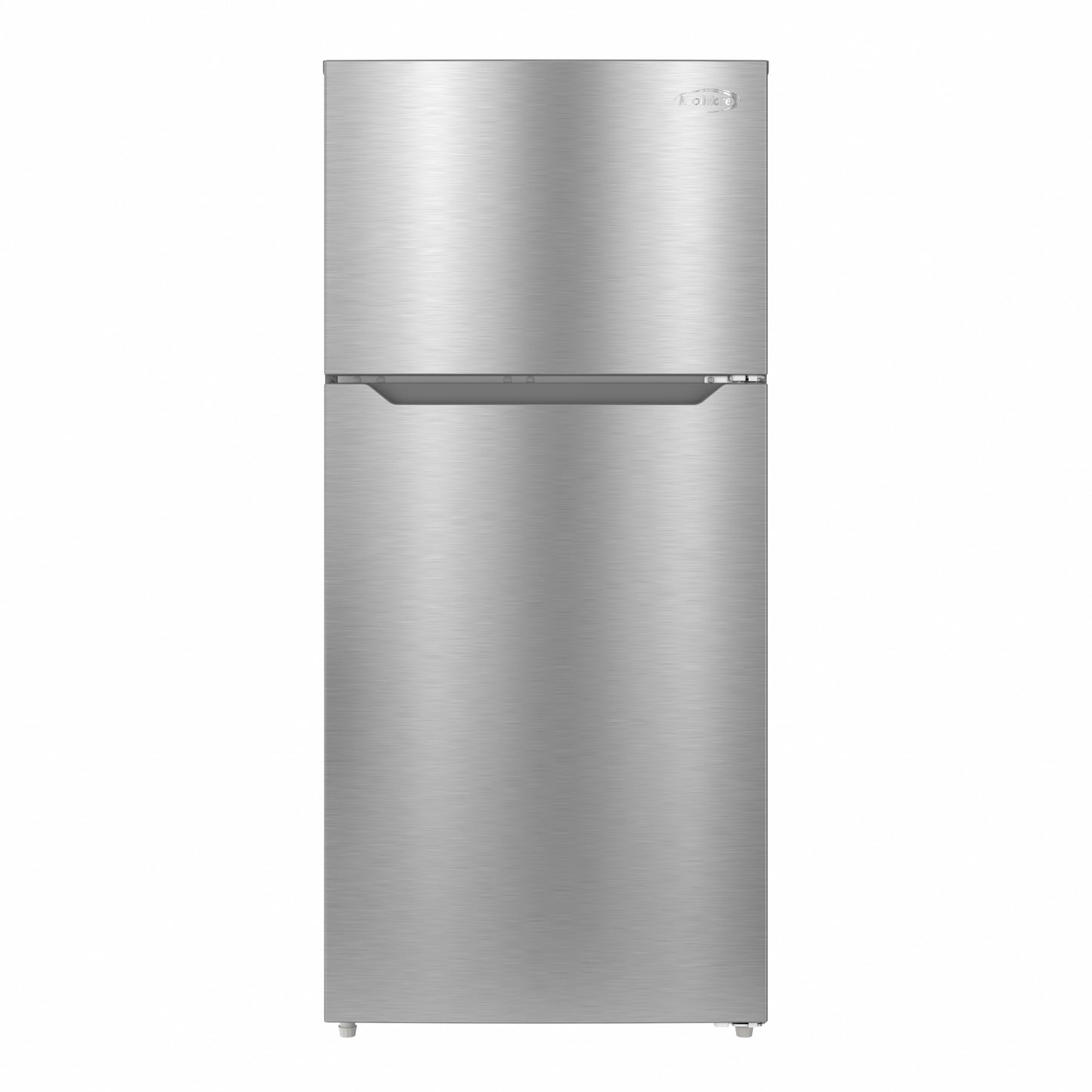 KoolMore 28 Inch 14 Cu Ft Top Freezer Refrigerator, Stainless Steel, Freestanding Full Size Fridge Freezer for Home Kitchen or Garage