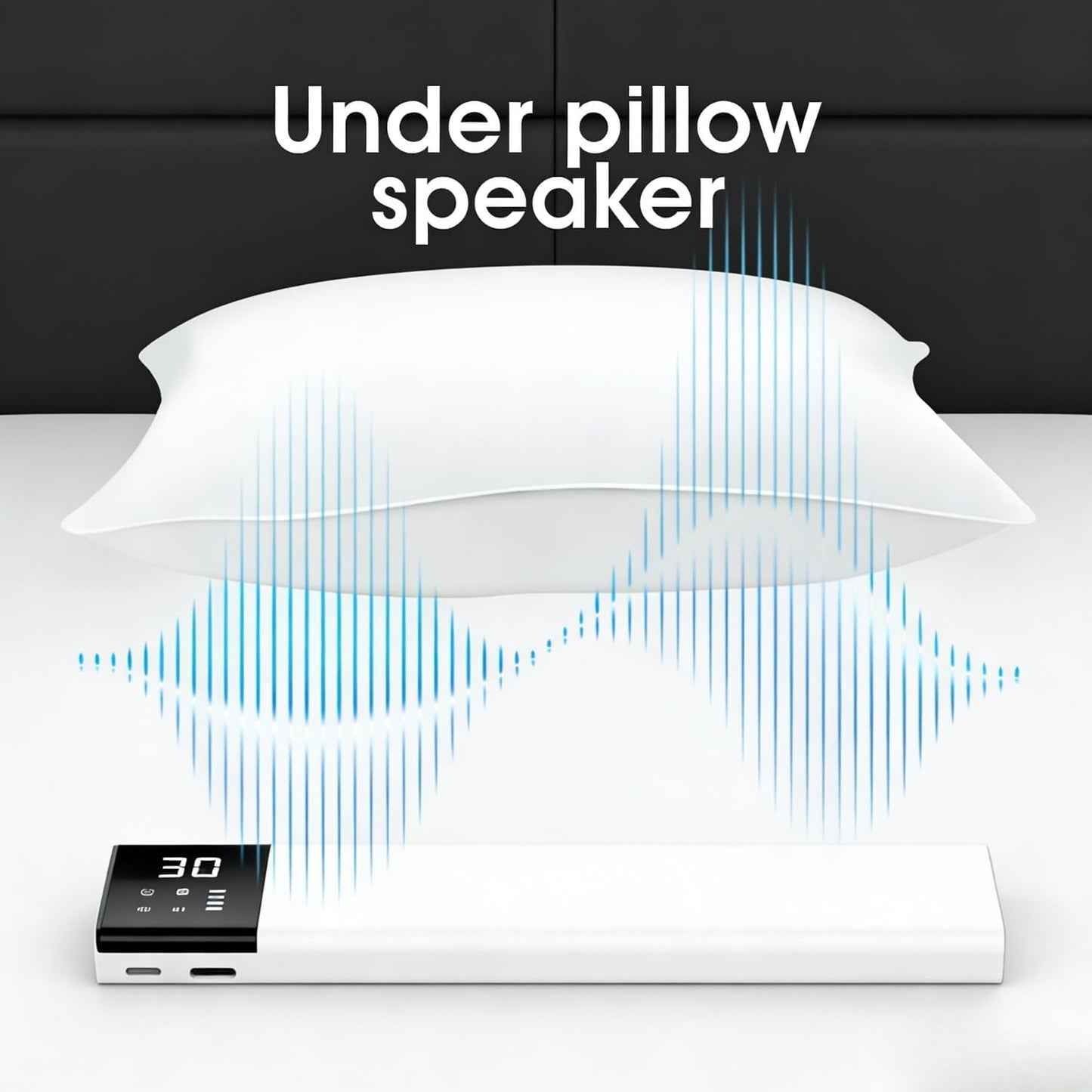Falzcad 36 Pillow Speaker for Sleeping, Bone Conduction Speaker, Bedside Speaker with Built-in White Noise, Auto Off