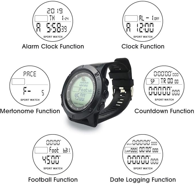FCXJTU Digital Sports Stopwatch Timer 10/100 Lap Split Memory Stopwatch Calendar Alarm, Pace Mode with 3-Row Extra Large Screen Water Resistant Includes Battery, Lanyard for P.E Referee Coaches